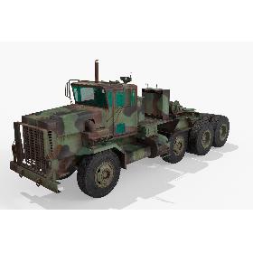 M747 Oshkosh green Millitary Truck 3D model